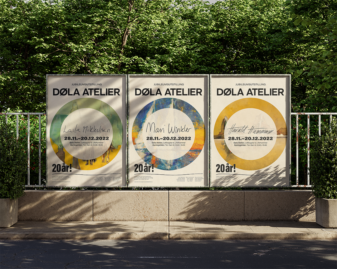three posters outside